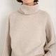 Carolina Roll Neck Jumper - Oat Melange