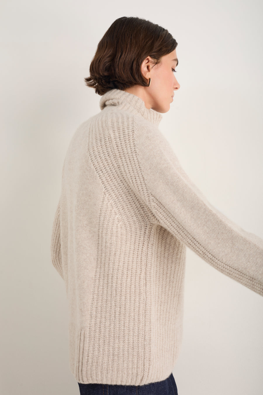 Carolina Roll Neck Jumper - Oat Melange