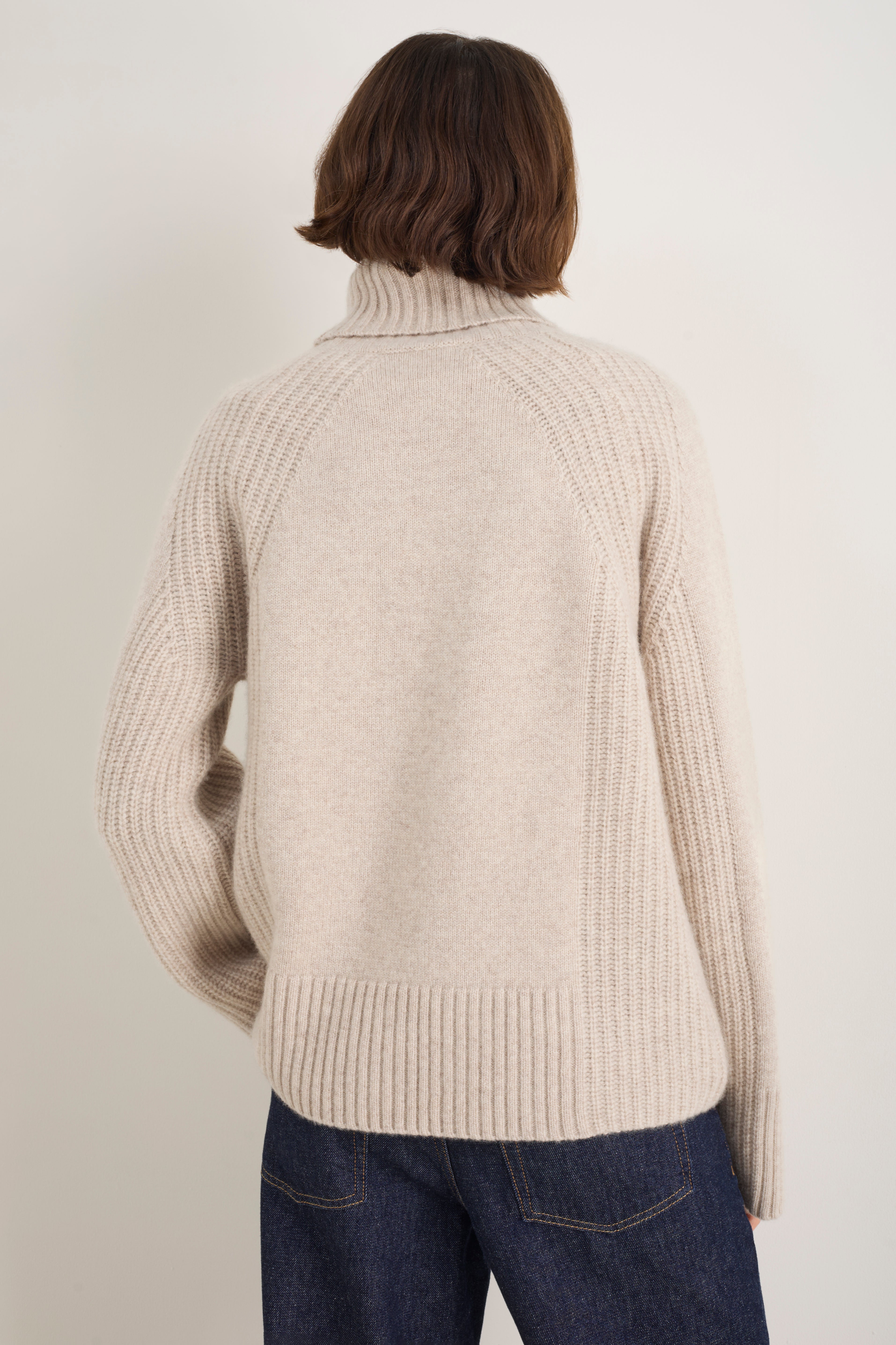 Carolina Roll Neck Jumper - Oat Melange