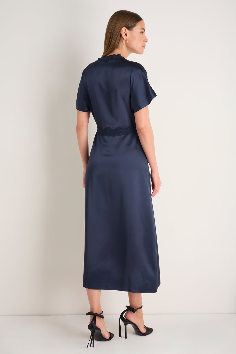 Casey Lace Trim Dress - Midnight