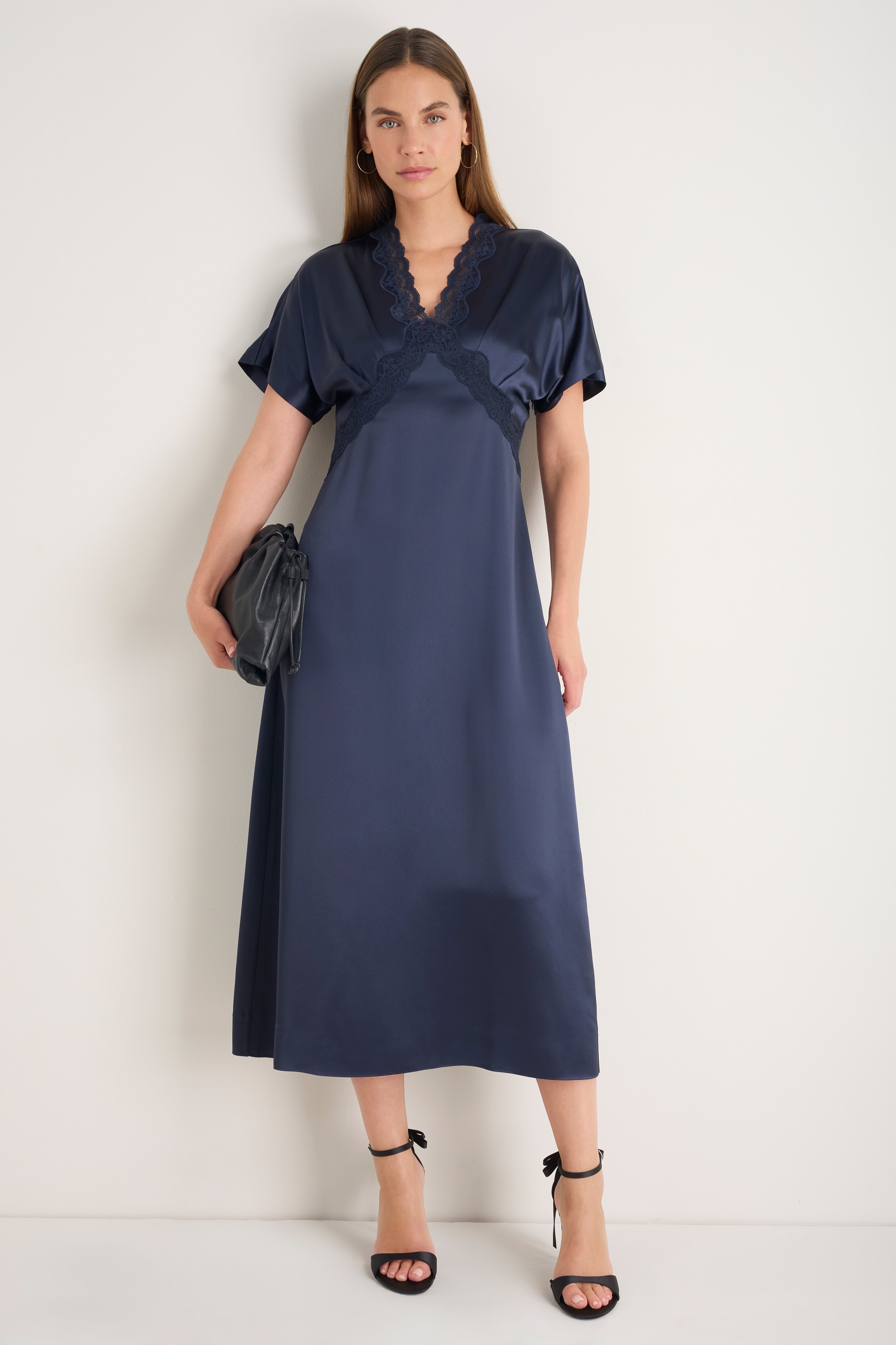 Casey Lace Trim Dress - Midnight