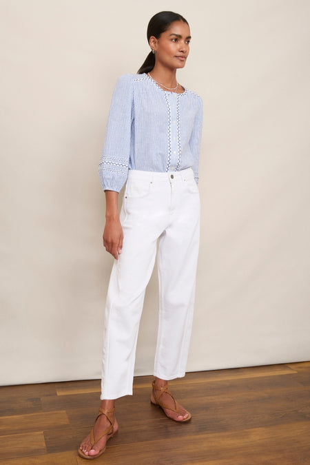 Cassia Barrel Jean - White