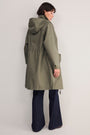 Cassie Funnel Neck Rain Coat - Khaki
