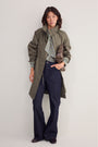Cassie Funnel Neck Raincoat - Khaki