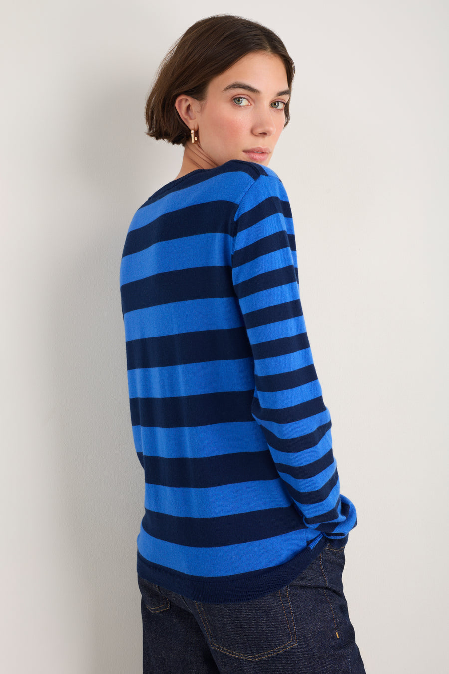 Cath x WYSE Brigitte Jumper - Midnight/Blue Stripe