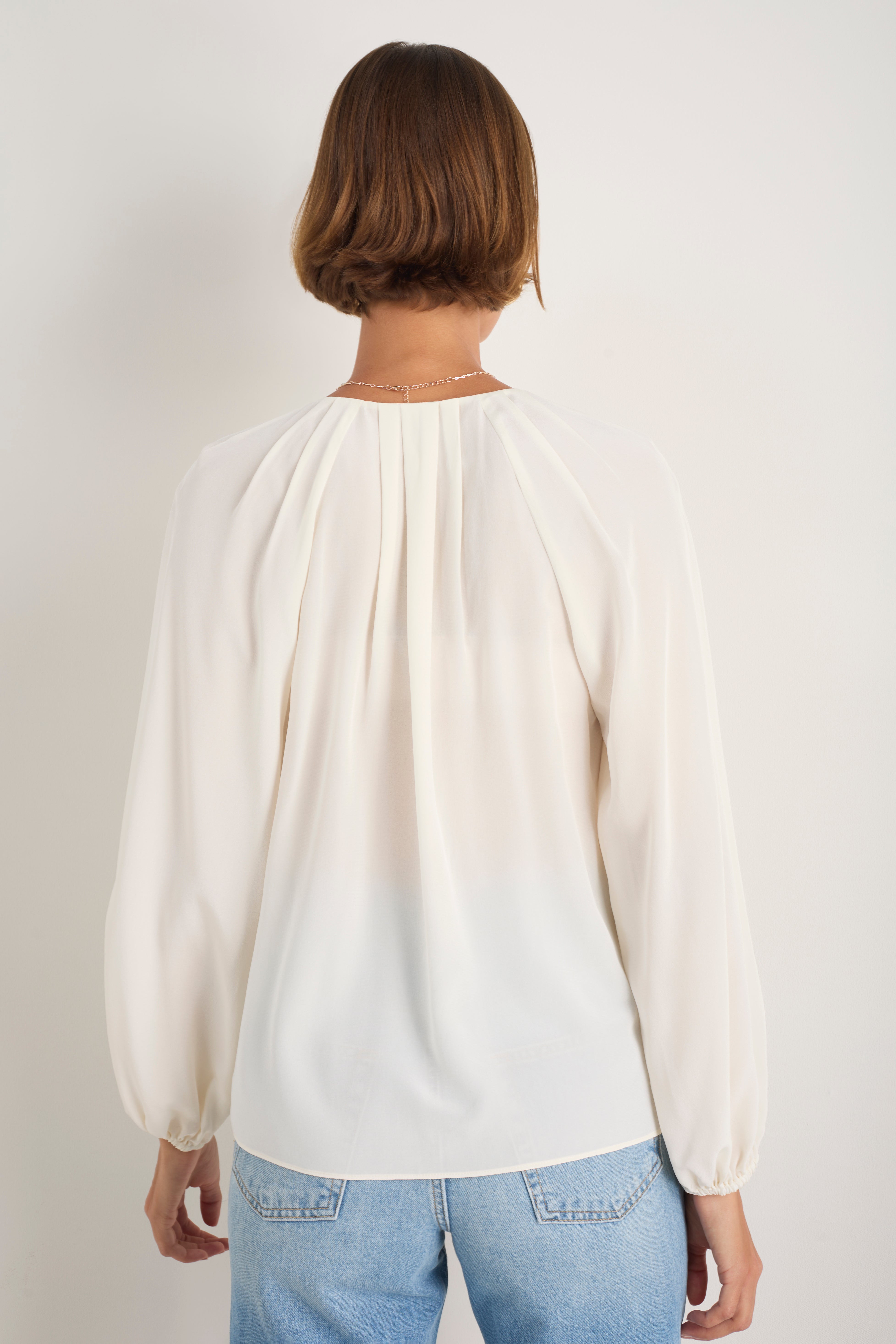 Cath x WYSE Elizabeth Silk Blouse - Ivory