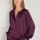 Cath x WYSE Elizabeth Silk Satin Blouse - Deep Fig