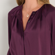 Cath x WYSE Elizabeth Silk Satin Blouse - Deep Fig