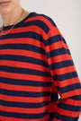 Cath x WYSE Brigitte Jumper - Tomato Red/Midnight Stripe
