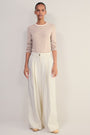 Cath x WYSE Audrey Pleat Front Trouser - Cream