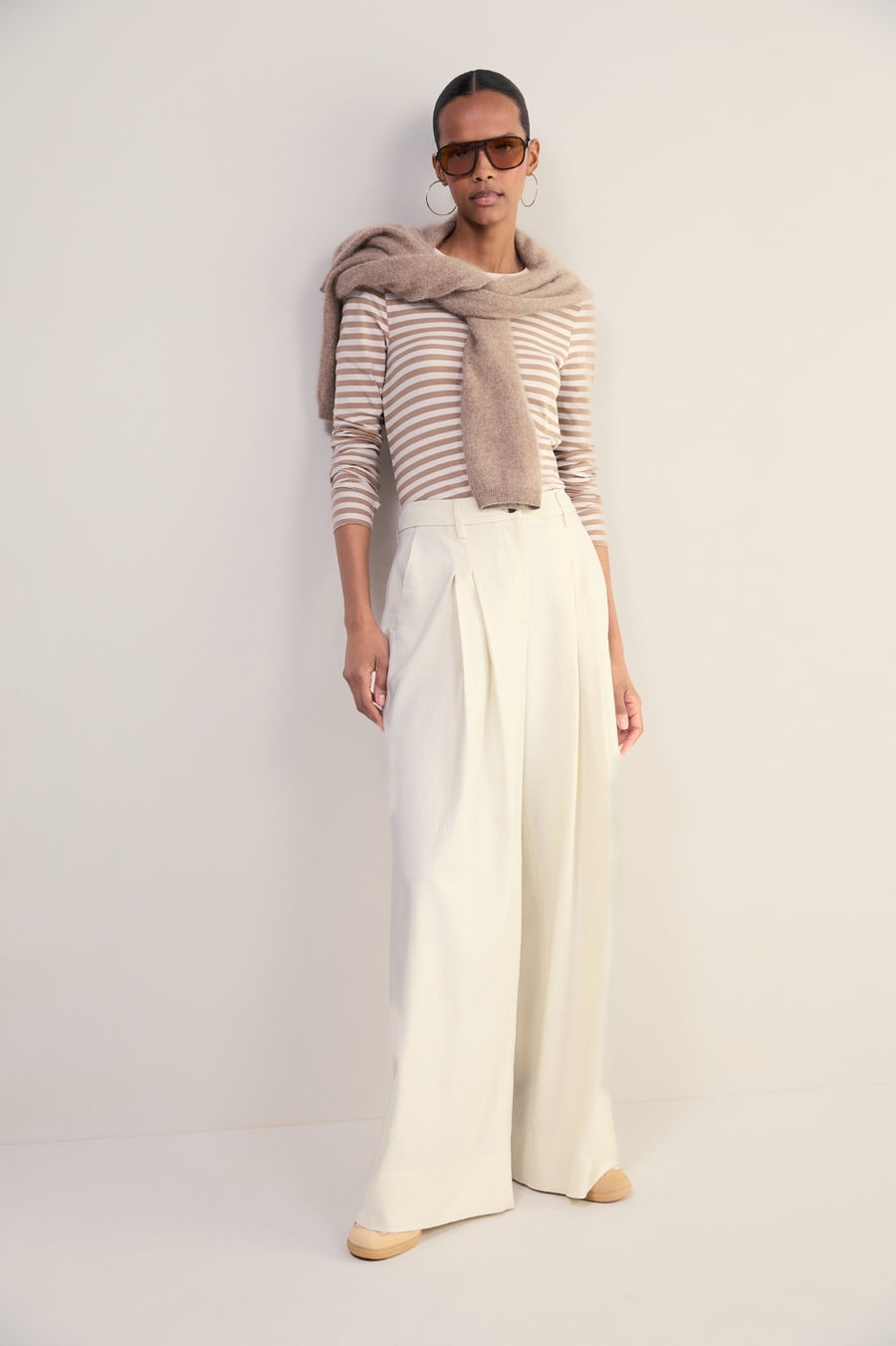 Cath x WYSE Audrey Pleat Front Trouser - Cream