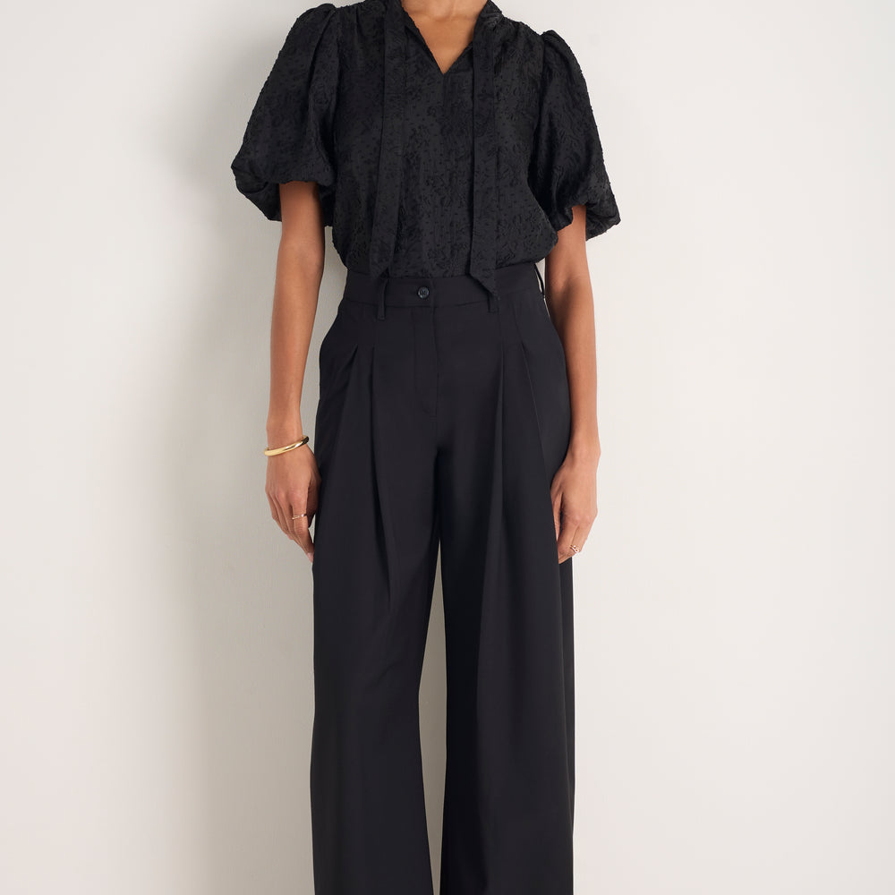 Cath x WYSE Audrey Pleat Trouser - Black