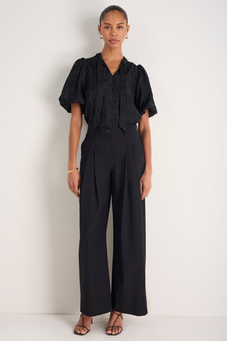 Cath x WYSE Audrey Pleat Trouser - Black