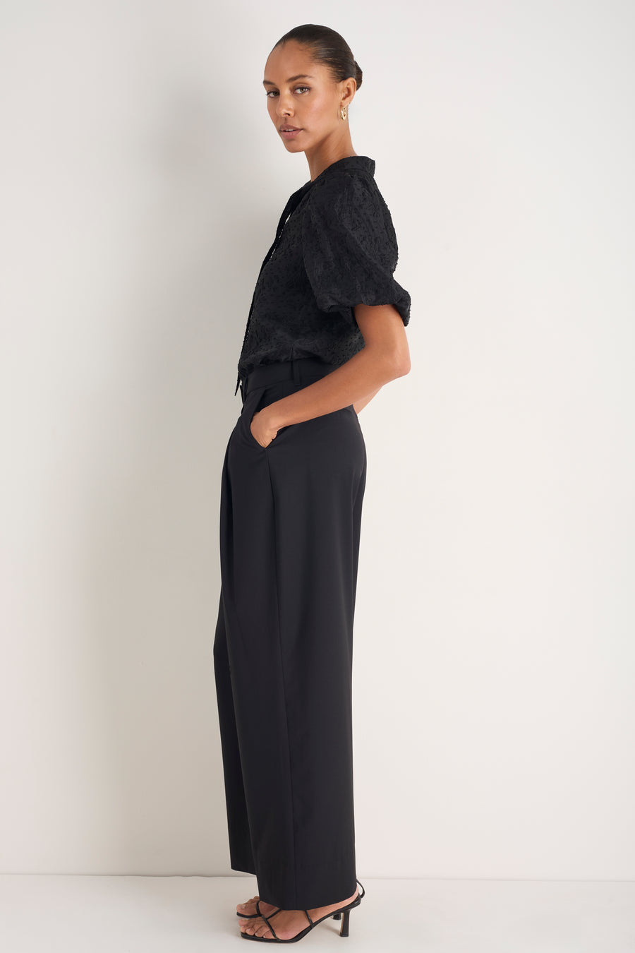 Cath x WYSE Audrey Pleat Trouser - Black
