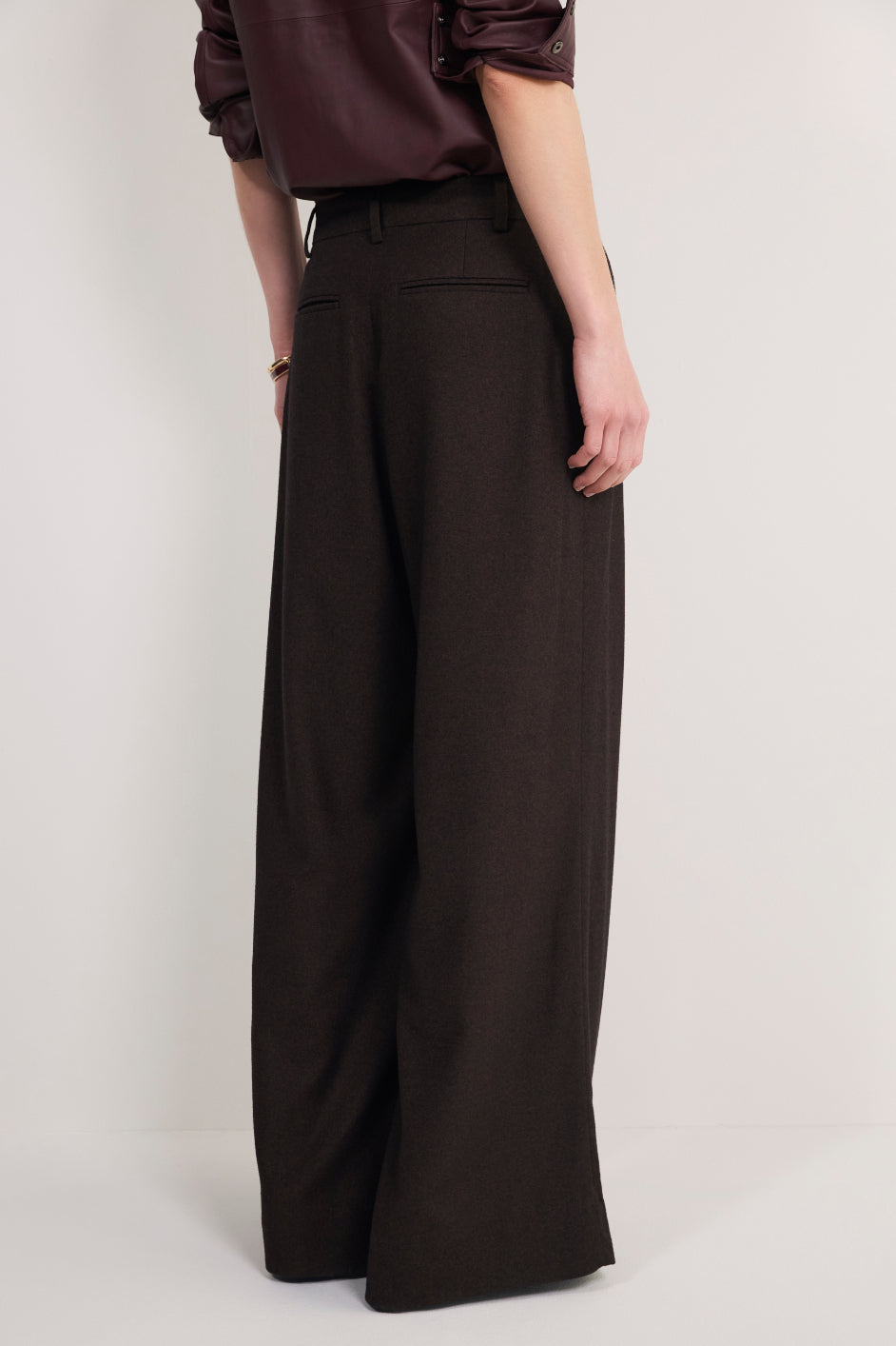 Cath x WYSE Audrey Wool Blend Trouser - Chocolate