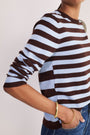 Cath x WYSE Brigitte Jumper - Chocolate/Sky Blue