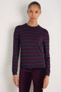 Cath x WYSE Brigitte Jumper - Deep Fig/Midnight Metallic Stripe