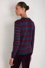 Cath x WYSE Brigitte Jumper - Deep Fig/Midnight Metallic Stripe