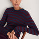 Cath x WYSE Brigitte Jumper - Deep Fig/Midnight Metallic Stripe