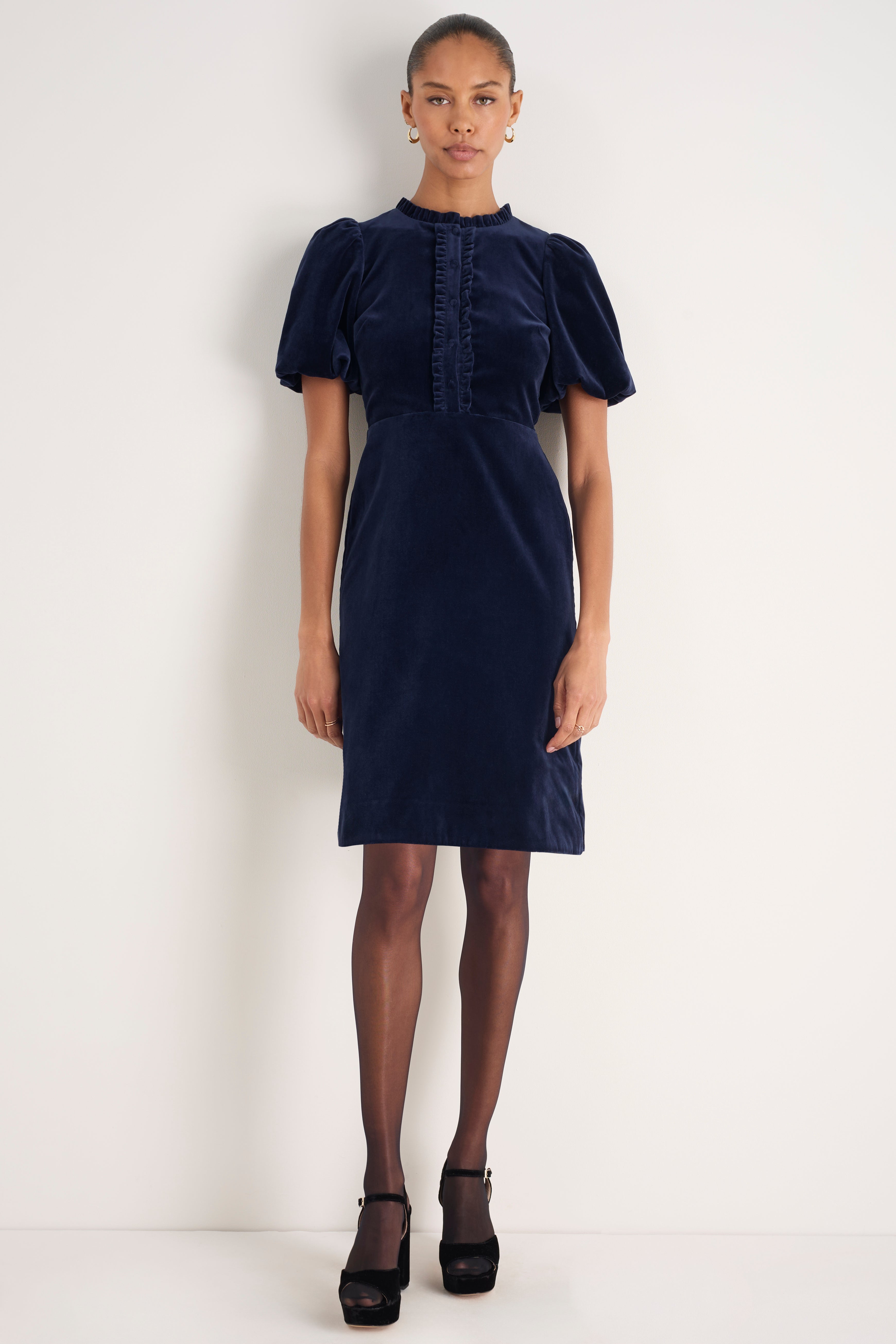 Cath x WYSE Diana Velvet Dress - Midnight