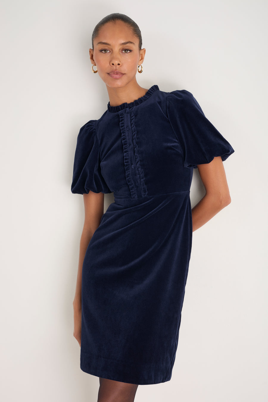 Cath x WYSE Diana Velvet Dress - Midnight