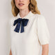 Cath x WYSE Gabrielle Tie Knit Top - Ivory