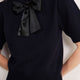 Cath x WYSE Gabrielle Tie Knit Top - Midnight