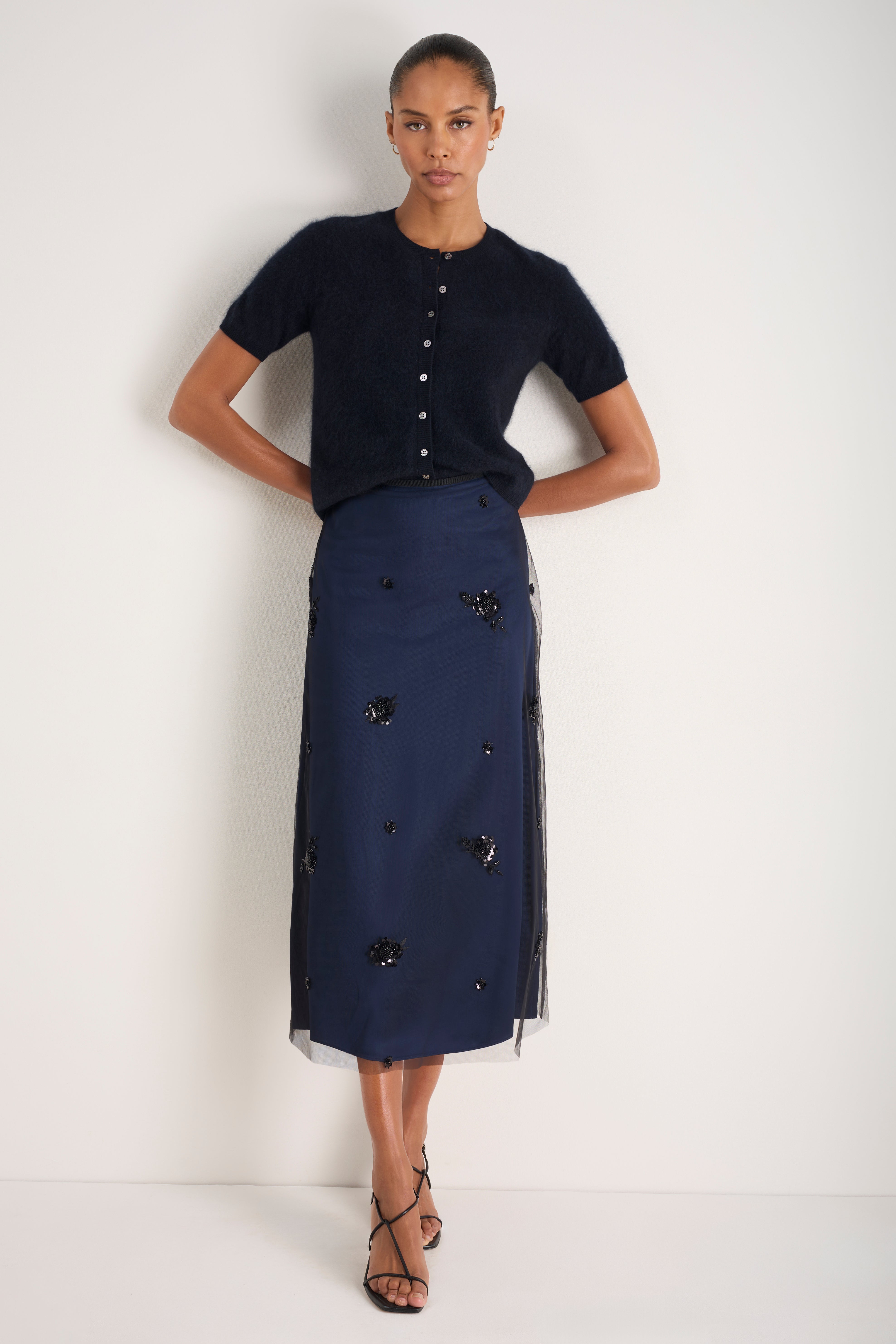 Cath x WYSE Grace Embellished Skirt - Midnight