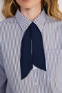 Cath x WYSE Martha Tie Shirt - Cocoa/Blue Stripe