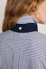 Cath x WYSE Martha Tie Shirt - Cocoa/Blue Stripe