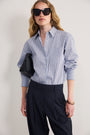 Cath x WYSE Martha Tie Shirt - Cocoa/Blue Stripe