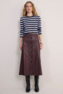 Cath x WYSE Miranda Leather Skirt - Oxblood