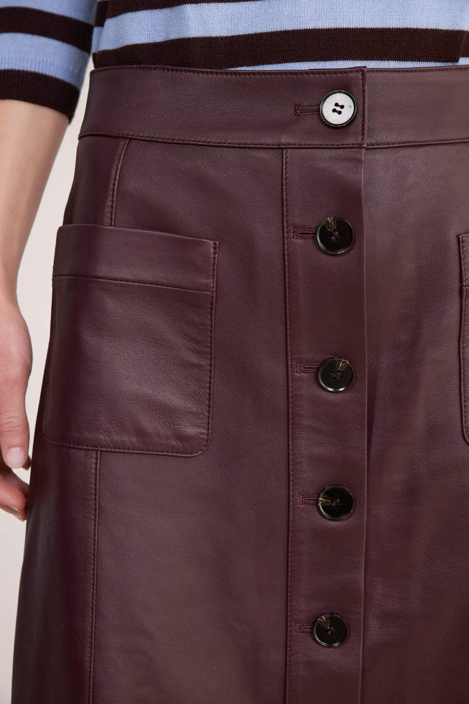 Cath x WYSE Miranda Leather Skirt - Oxblood