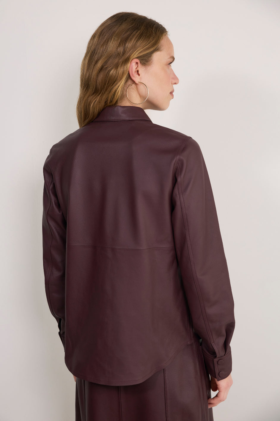 Cath x WYSE Priestly Leather Shirt - Oxblood