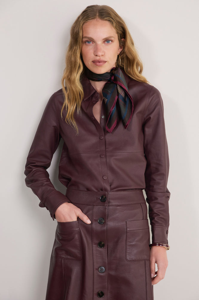 Cath x WYSE Priestly Leather Shirt - Oxblood