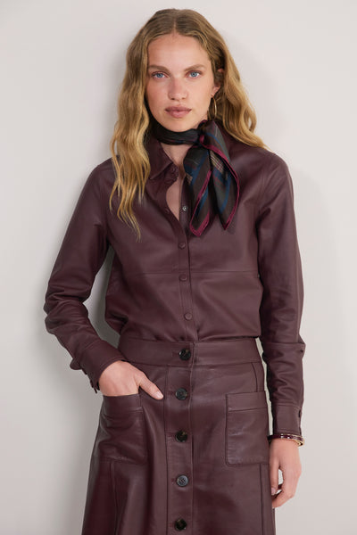 Cath x WYSE Priestly Leather Shirt - Oxblood