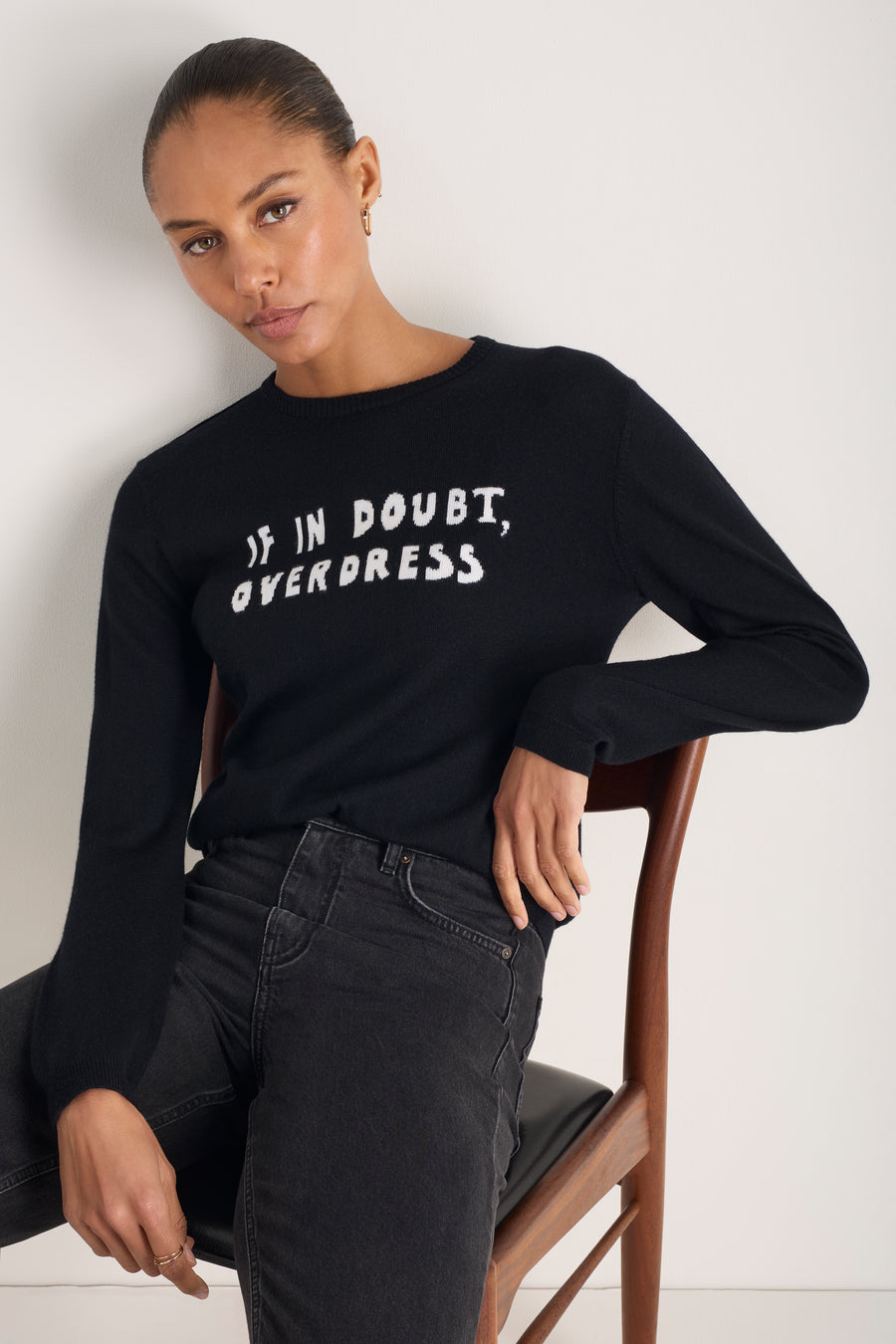 Cath x WYSE Slogan Jumper - Black