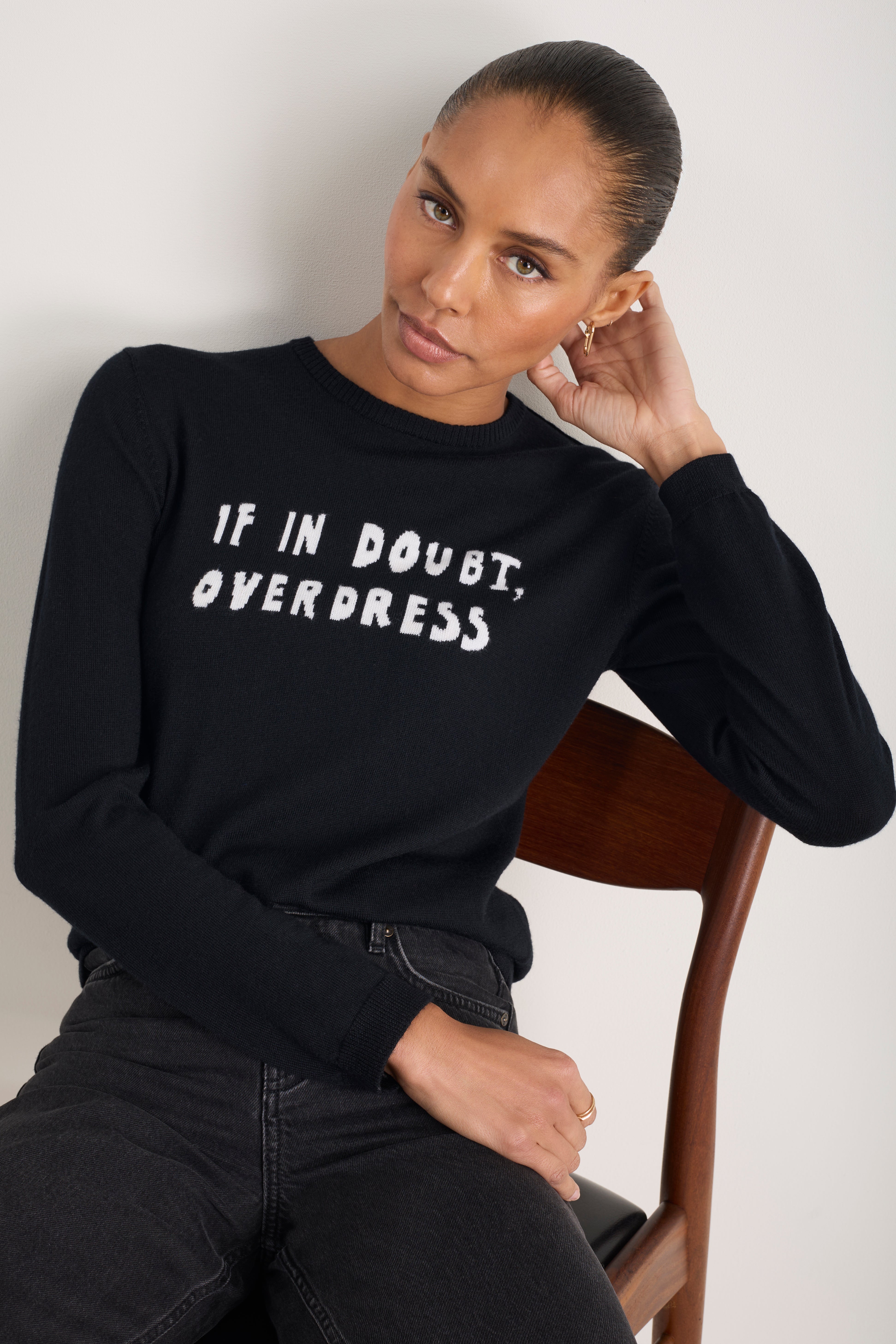 Cath x WYSE Slogan Jumper - Black