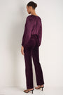 Cath x WYSE Taylor Cotton Velvet Bootcut Trouser - Deep Fig