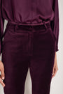 Cath x WYSE Taylor Cotton Velvet Bootcut Trouser - Deep Fig