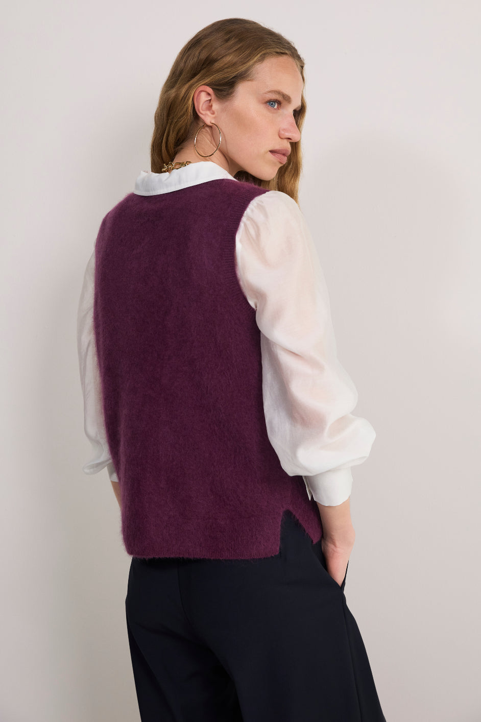 Cath x WYSE Tory Brushed Tank - Aubergine