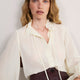 Cath x WYSE Victoria Tie Neck Silk Blouse - Ivory