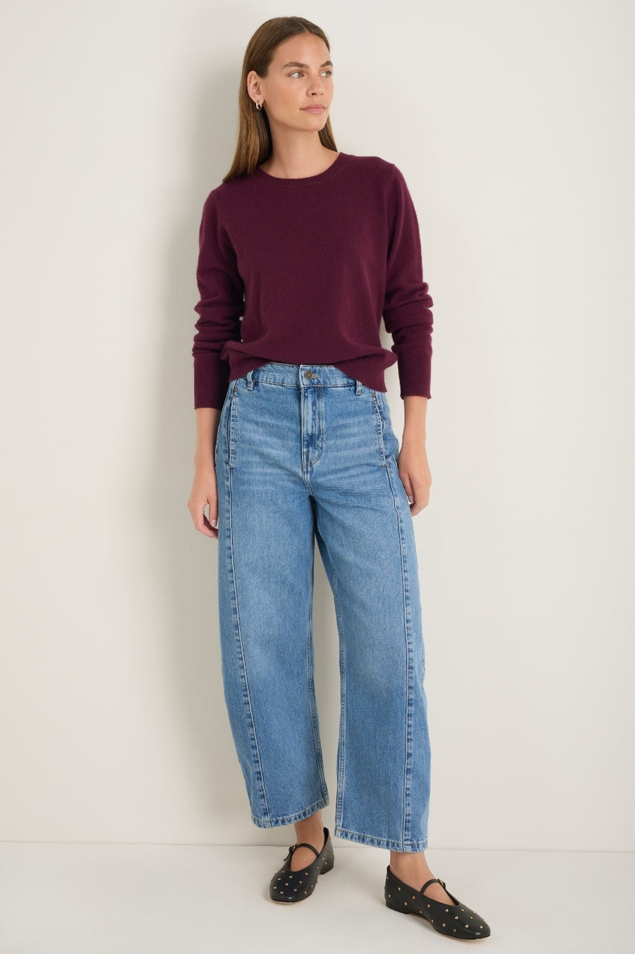 Catrin Cashmere Jumper - Deep Fig