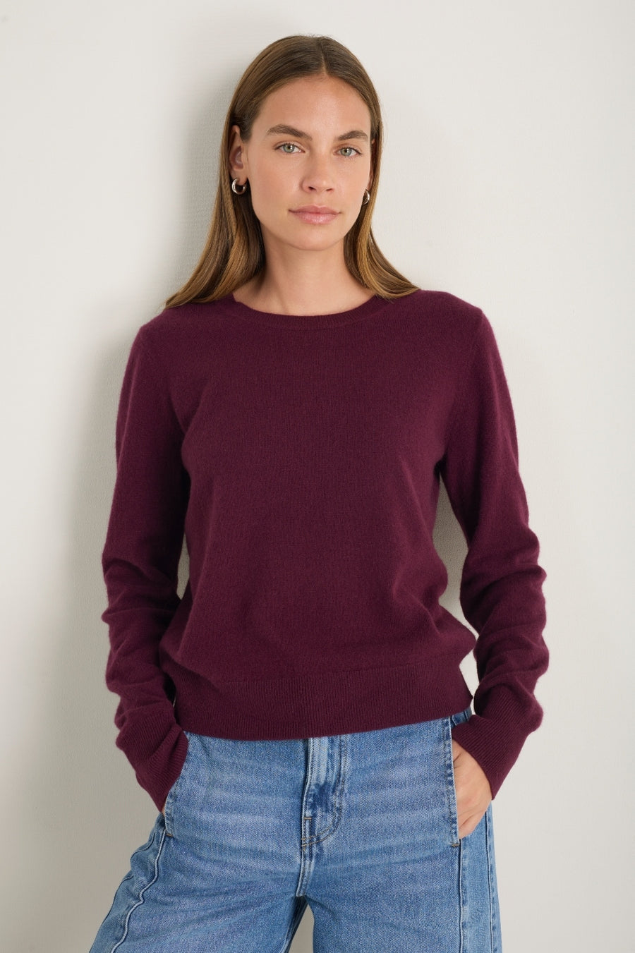 Catrin Cashmere Jumper - Deep Fig