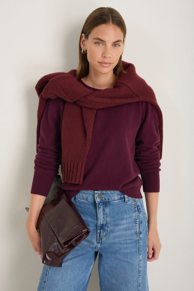 Catrin Cashmere Jumper - Deep Fig