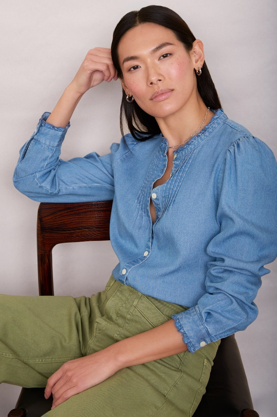 cece square neck blouse