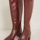 Milly Knee High Leather Boot - Dark Tan