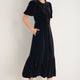 Celeste Silk Velvet Dress - Black