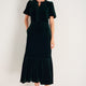 Celeste Silk Velvet Dress - Evergreen