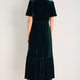 Celeste Silk Velvet Dress - Evergreen